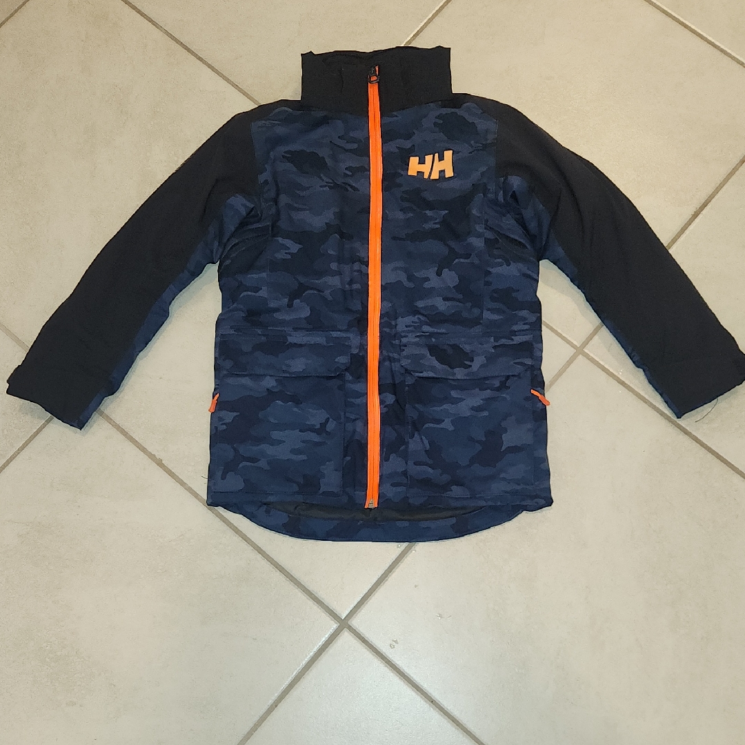 Helly Hansen Navy Camo Jacket With Bright Orange Details